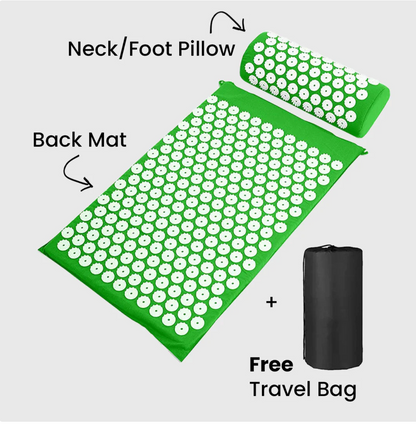 Neck & Back Acupressure Mat + Pillow Set