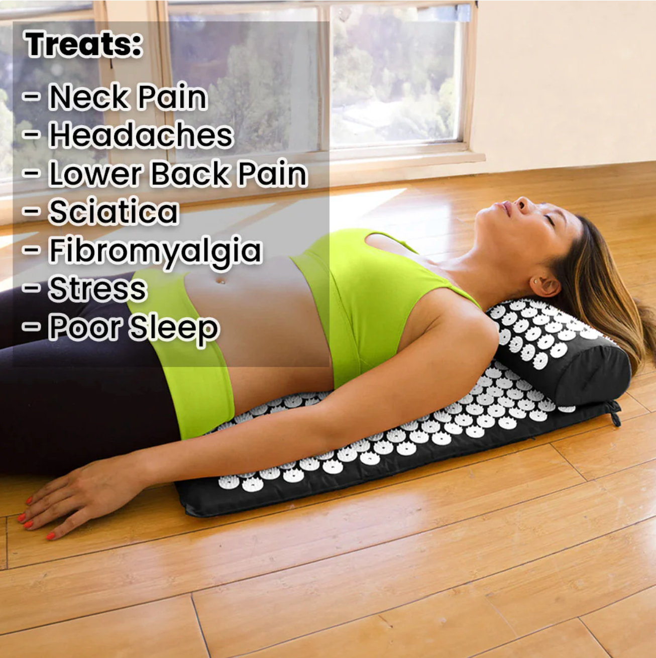 Neck & Back Acupressure Mat + Pillow Set