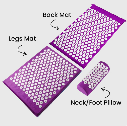 Neck & Back Acupressure Mat + Pillow Set